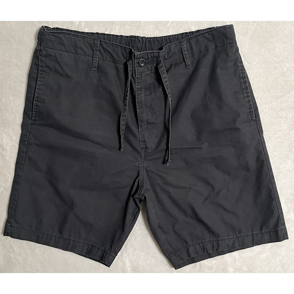Levi's Men's L Black Chino Shorts Drawstring Cotton Flat Front Casual